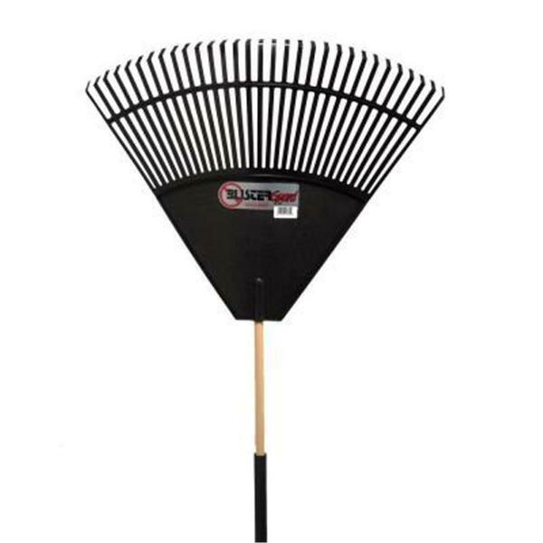 Emsco Group Black Poly With Foam Blister Guard Leaf Rake- 32 in. 2860